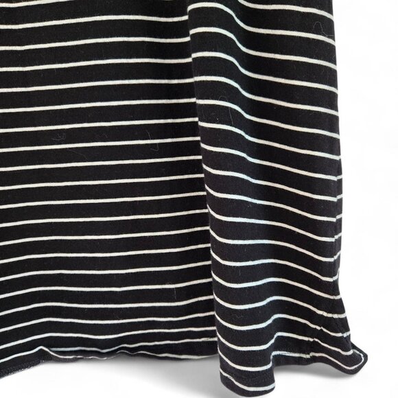 J.Jill XL Black & White Striped Everyday Cotton Tee Short Sleeve Scoop Neck - Picture 3 of 9